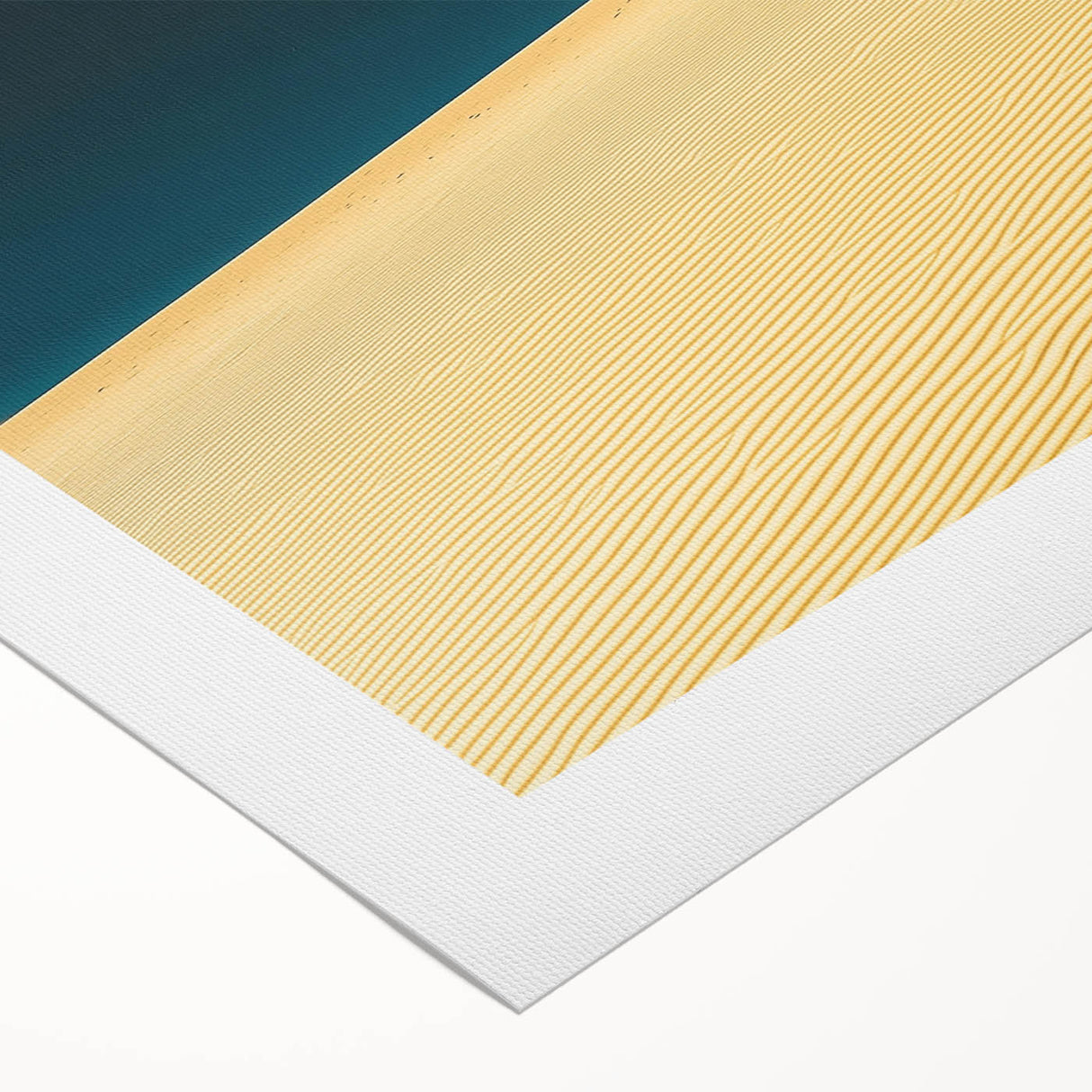 Dunes landscape rolled canvas art showcasing soft beige and golden hues, ideal for home decor, elegantly packaged in a protective cardboard tube.