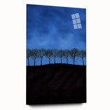 Acrylic glass artwork showcasing vibrant landscapes with lush green fields and a serene sky, viewed from the side, enhancing any modern home decor.