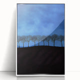 Framed acrylic artwork depicting vibrant landscapes and fields in rich colors, featuring a white frame for a modern touch, ideal for home decor enhancement.