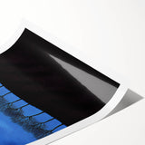 Vibrant landscape print showcasing rolling green fields under a bright blue sky, rolled up and secured in a protective cardboard tube for easy transport and display.