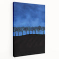 Stretched canvas artwork showcasing a vibrant landscape scene with lush green fields and a clear blue sky, perfect for enhancing home decor or office spaces.