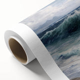 Rolled canvas print showcasing vibrant African landscape art, featuring rich colors and intricate textures, securely packaged in a durable cardboard tube for shipping.