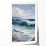 Beautifully presented rolled print showcasing a serene landscape scene, featuring lush green hills and a vibrant sky, packaged securely in a durable cardboard tube.