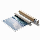 Landscape rolled print showcasing vibrant colors and intricate details of natural scenery, packaged securely in a cardboard tube for safe delivery.