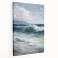 Stretched canvas showcasing a vibrant landscape design in rich colors, displayed from a side view, perfect for home decor and art enthusiasts.