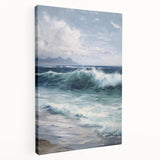 Stretched canvas showcasing a vibrant landscape design in rich colors, displayed from a side view, perfect for home decor and art enthusiasts.