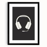 Gamer Headset Art Print – Minimalist Gaming Wall Decor
