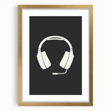 Gamer Headset Art Print – Minimalist Gaming Wall Decor