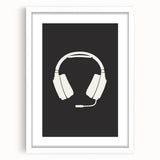 Gamer Headset Art Print – Minimalist Gaming Wall Decor