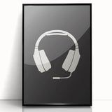 Gamer Headset Art Print – Minimalist Gaming Wall Decor