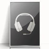 Gamer Headset Art Print – Minimalist Gaming Wall Decor