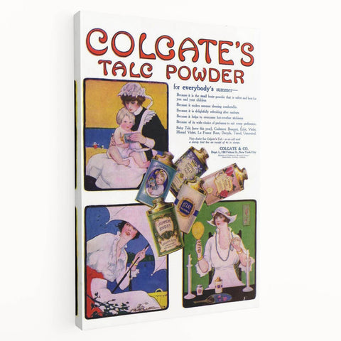 Vintage Colgate Talc Powder Poster - Classic Retro Ad Art