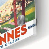 Retro Cannes Travel Poster – Vintage Côte d'Azur Art Print