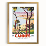 Retro Cannes Travel Poster – Vintage Côte d'Azur Art Print