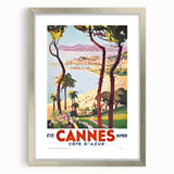 Retro Cannes Travel Poster – Vintage Côte d'Azur Art Print