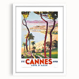 Retro Cannes Travel Poster – Vintage Côte d'Azur Art Print