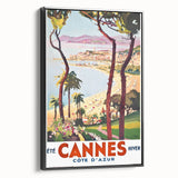 Retro Cannes Travel Poster – Vintage Côte d'Azur Art Print