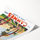 Retro Cannes Travel Poster – Vintage Côte d'Azur Art Print