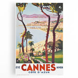 Retro Cannes Travel Poster – Vintage Côte d'Azur Art Print