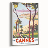 Retro Cannes Travel Poster – Vintage Côte d'Azur Art Print