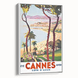 Retro Cannes Travel Poster – Vintage Côte d'Azur Art Print