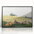 Realism Art Print - Shepherdess in Pasture by Winslow Homer, Fine Art Canvas