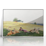 Realism Art Print - Shepherdess in Pasture by Winslow Homer, Fine Art Canvas