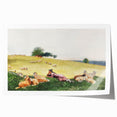 Realism Art Print - Shepherdess in Pasture by Winslow Homer, Fine Art Canvas