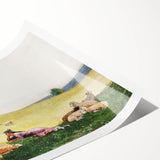 Realism Art Print - Shepherdess in Pasture by Winslow Homer, Fine Art Canvas