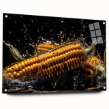 Golden Corn Splash Art – Dynamic Kitchen Food Photography Print