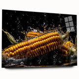 Golden Corn Splash Art – Dynamic Kitchen Food Photography Print