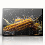 Golden Corn Splash Art – Dynamic Kitchen Food Photography Print