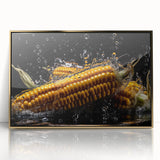 Golden Corn Splash Art – Dynamic Kitchen Food Photography Print