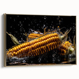 Golden Corn Splash Art – Dynamic Kitchen Food Photography Print