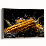 Golden Corn Splash Art – Dynamic Kitchen Food Photography Print