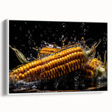 Golden Corn Splash Art – Dynamic Kitchen Food Photography Print