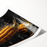 Golden Corn Splash Art – Dynamic Kitchen Food Photography Print