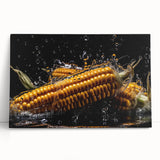 Golden Corn Splash Art – Dynamic Kitchen Food Photography Print