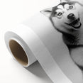 Husky Bathroom Wall Art - Minimalist Black and White Decor
