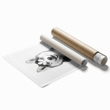 Husky Bathroom Wall Art - Minimalist Black and White Decor