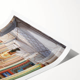 Extra large wall art featuring line art flowers in monochrome, printed on rolled canvas.