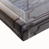 Large art print of an Indian landscape in black and white on stretched canvas, ideal for bedroom wall decor.