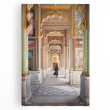 Black and white stretched canvas of an Indian scenery, ideal for kitchen wall art or bedroom ambiance.