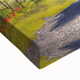 Large art depicting a black and white Albanian landscape on stretched canvas, ideal for bedroom wall decor.