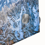 Large abstract depiction of an Austrian landscape in muted earth tones on acrylic glass, ideal for dining room art.