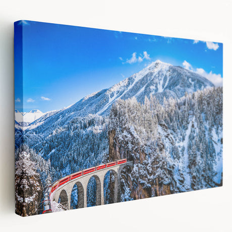 Landscape painting of an Austrian village on a stretched canvas, featuring muted earth tones, ideal for kitchen wall art.