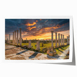 Extra large rolled print of a Cyprus landscape with vibrant green and blue tones, ideal for art wall dining room.