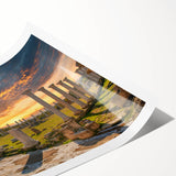 Extra large rolled print depicting line art flowers in neutral tones, ideal for large living room wall art.