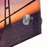 Large abstract wall art of European scenery in Denmark, featuring mid-century modernist tones on acrylic glass.