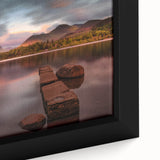 Extra large framed canvas featuring a textured black wall art scene of Cumbria, England, with vibrant color accents.